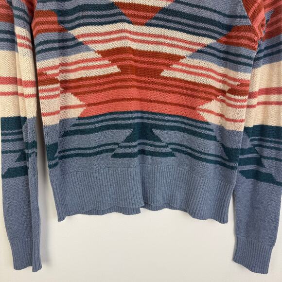 NWT Pendleton Womens Raglan 100% Cotton Tribal Ethnic Grey/Orange Sweater Small - Picture 7 of 9